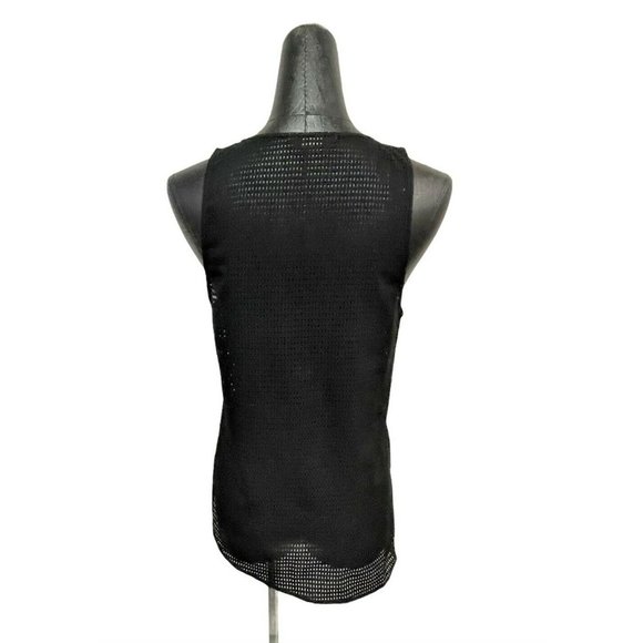 7 For All Mankind Women's Black Mesh Tank Small - Picture 3 of 5